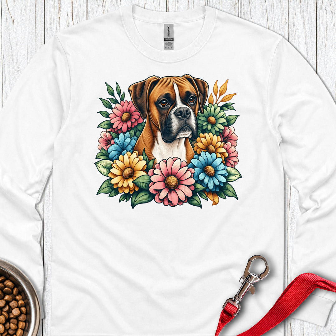 Floral Boxer Long Sleeve White