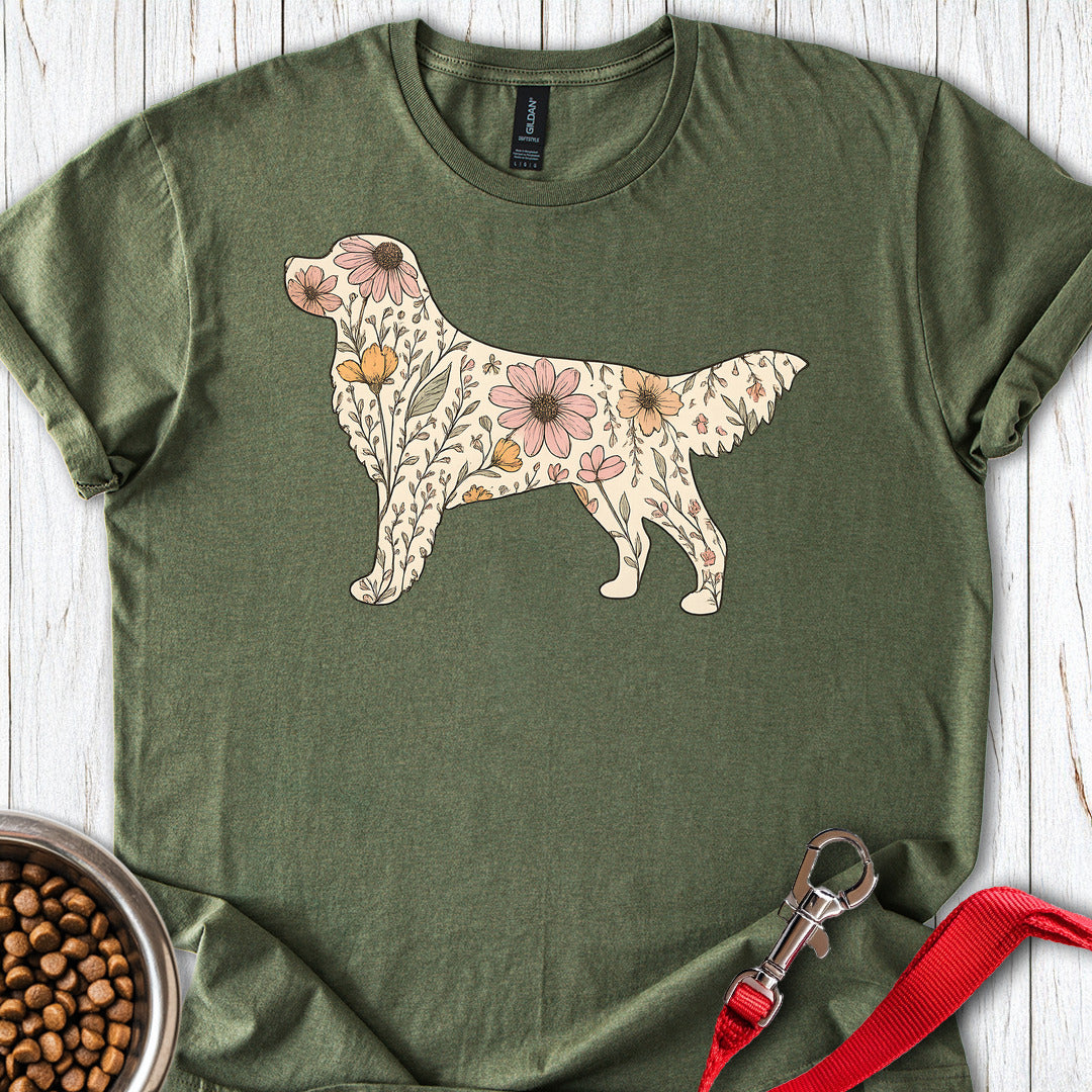Flower SIlhouette Labrador Military Green