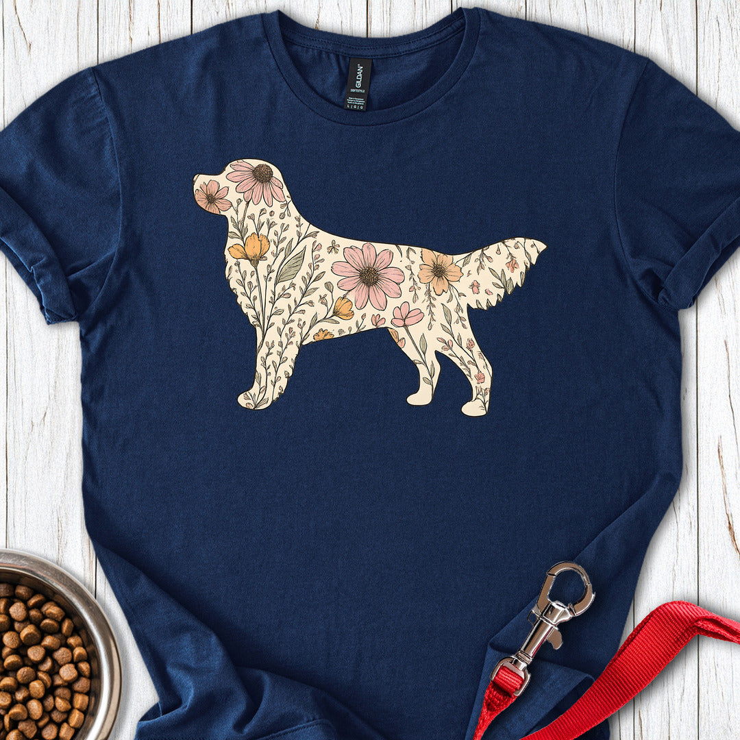 Flower SIlhouette Labrador Navy