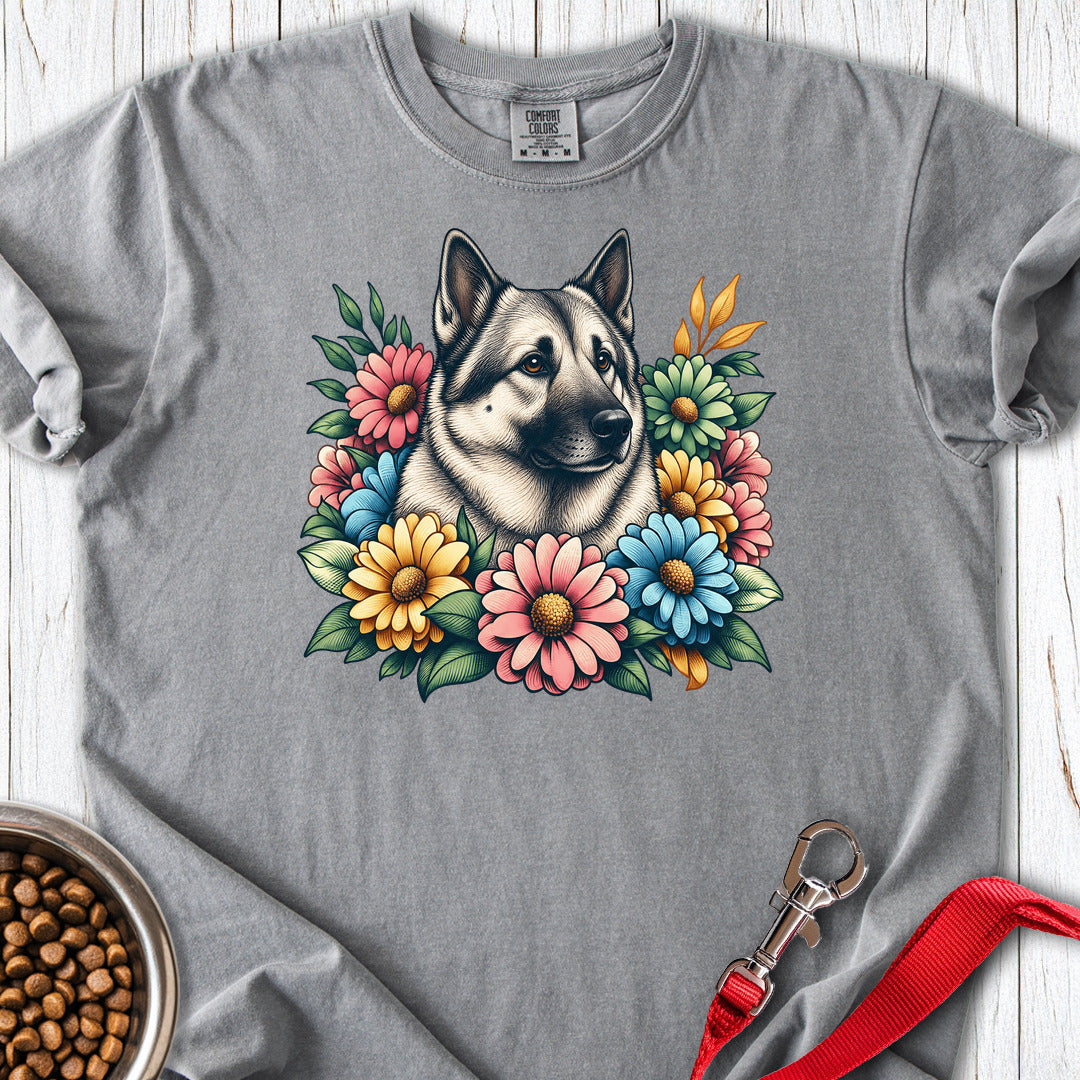 Flower Wreath Premium Tee — Grey