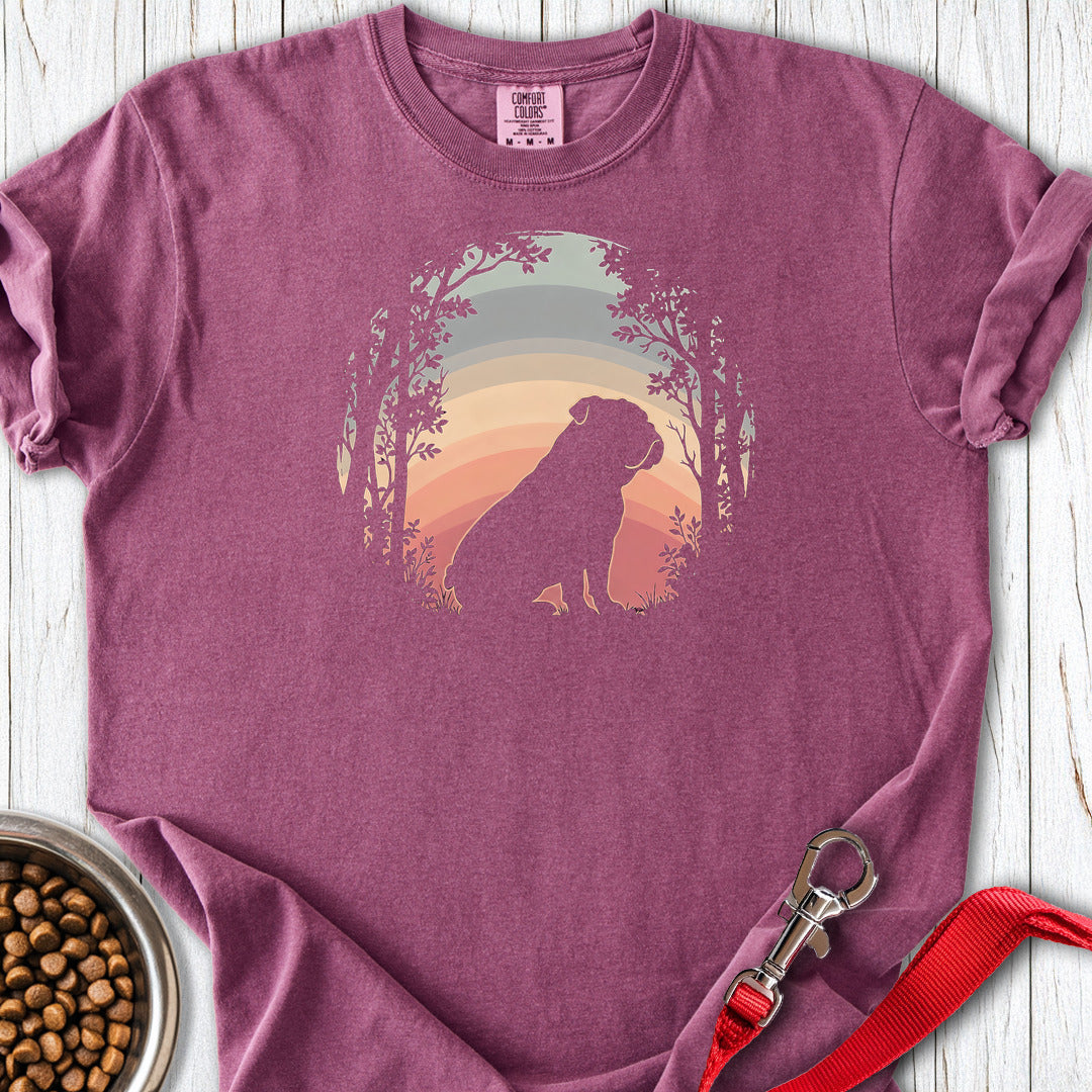English Bulldog Forest Sunset Premium Tee Berry