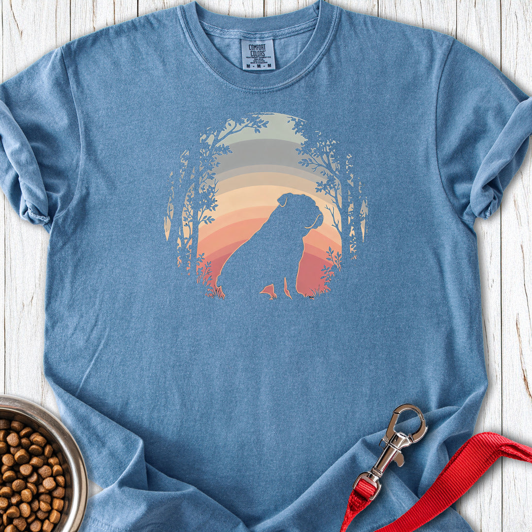 English Bulldog Forest Sunset Premium Tee Blue Jean