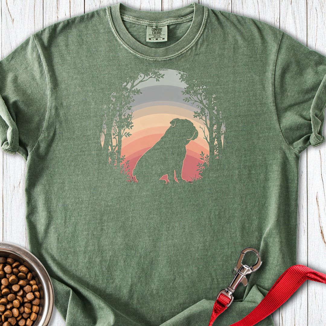 English Bulldog Forest Sunset Premium Tee Moss