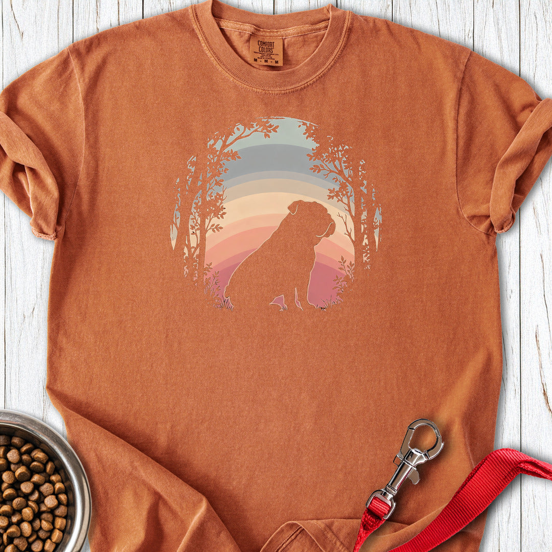 English Bulldog Forest Sunset Premium Tee Yam