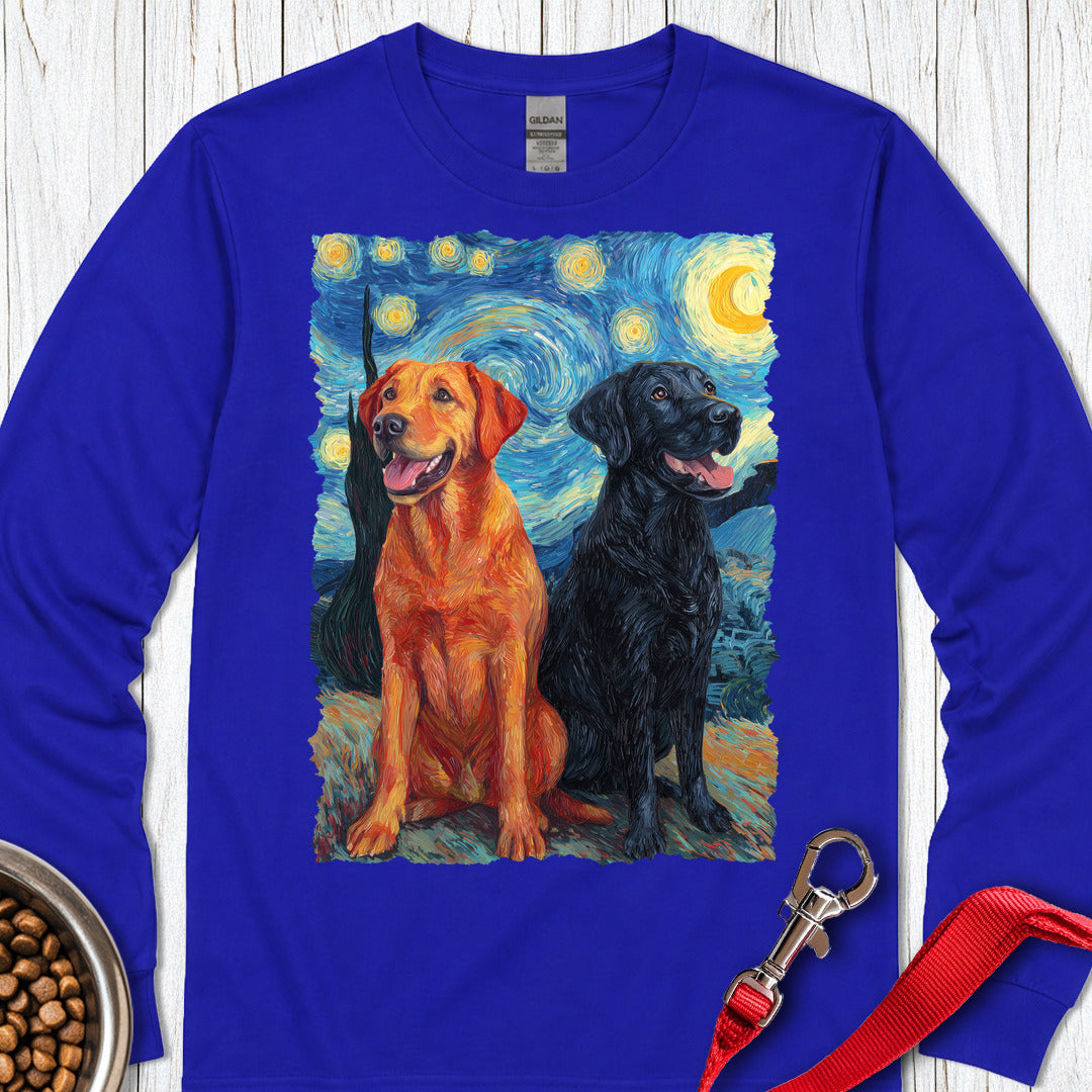 Fox Red & Black Lab Van Gogh Long Sleeve — Royal