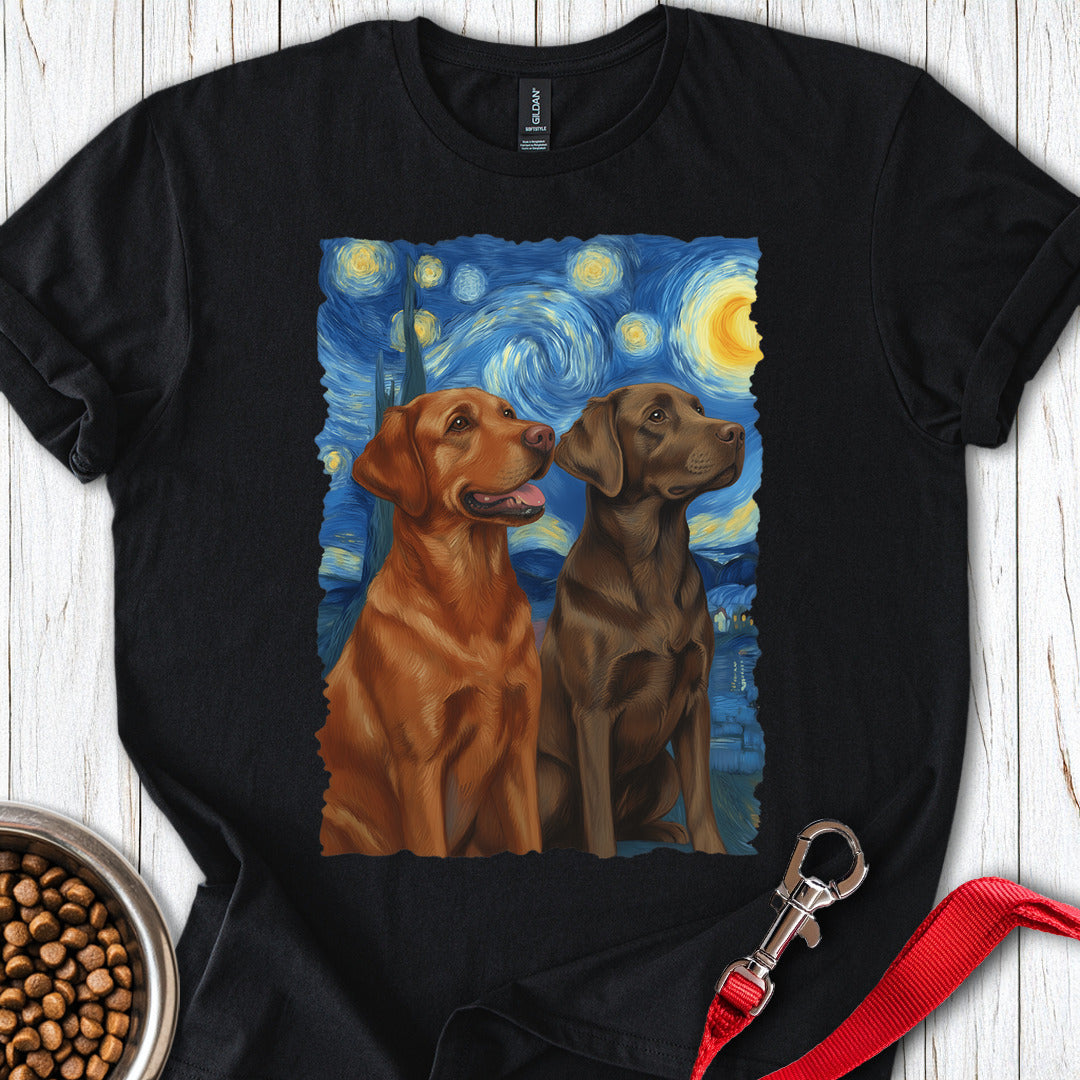 Fox Red & Chocolate Labrador Starry Night Black