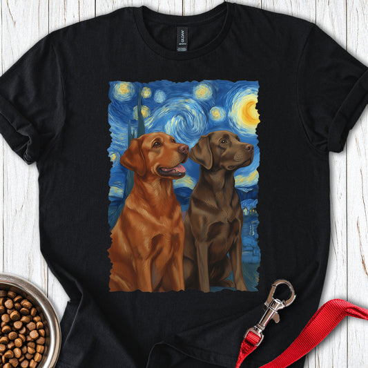 Fox Red & Chocolate Labrador Starry Night Black