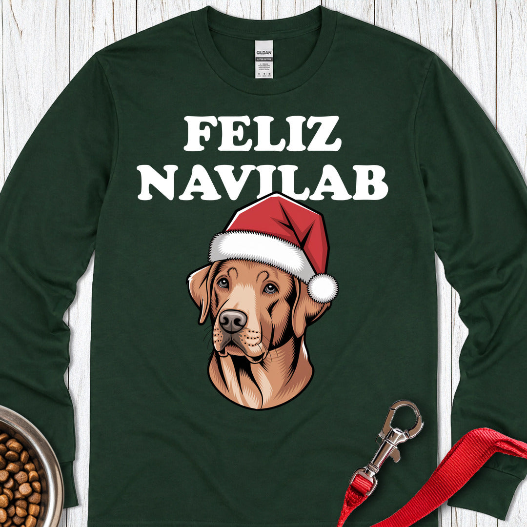 Fox Red Lab Funny Christmas Long Sleeve — Forest Green