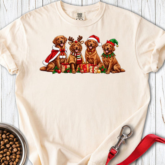 Fox Red Labrador Christmas Group Premium Tee — Ivory