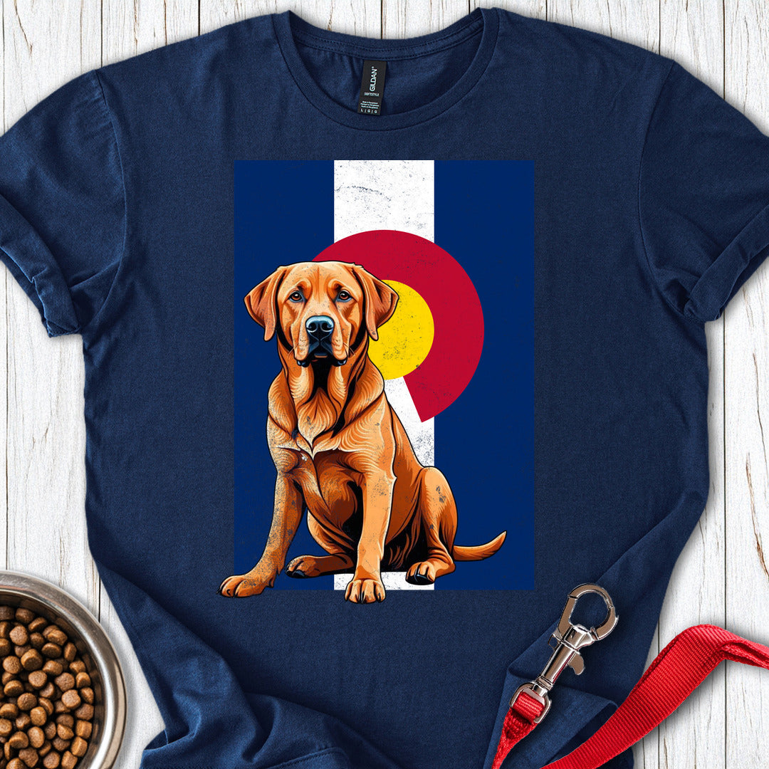 Fox Red Labrador Colorado Flag Navy