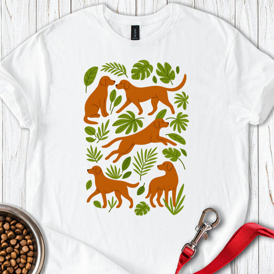 Fox Red Labrador Floral White