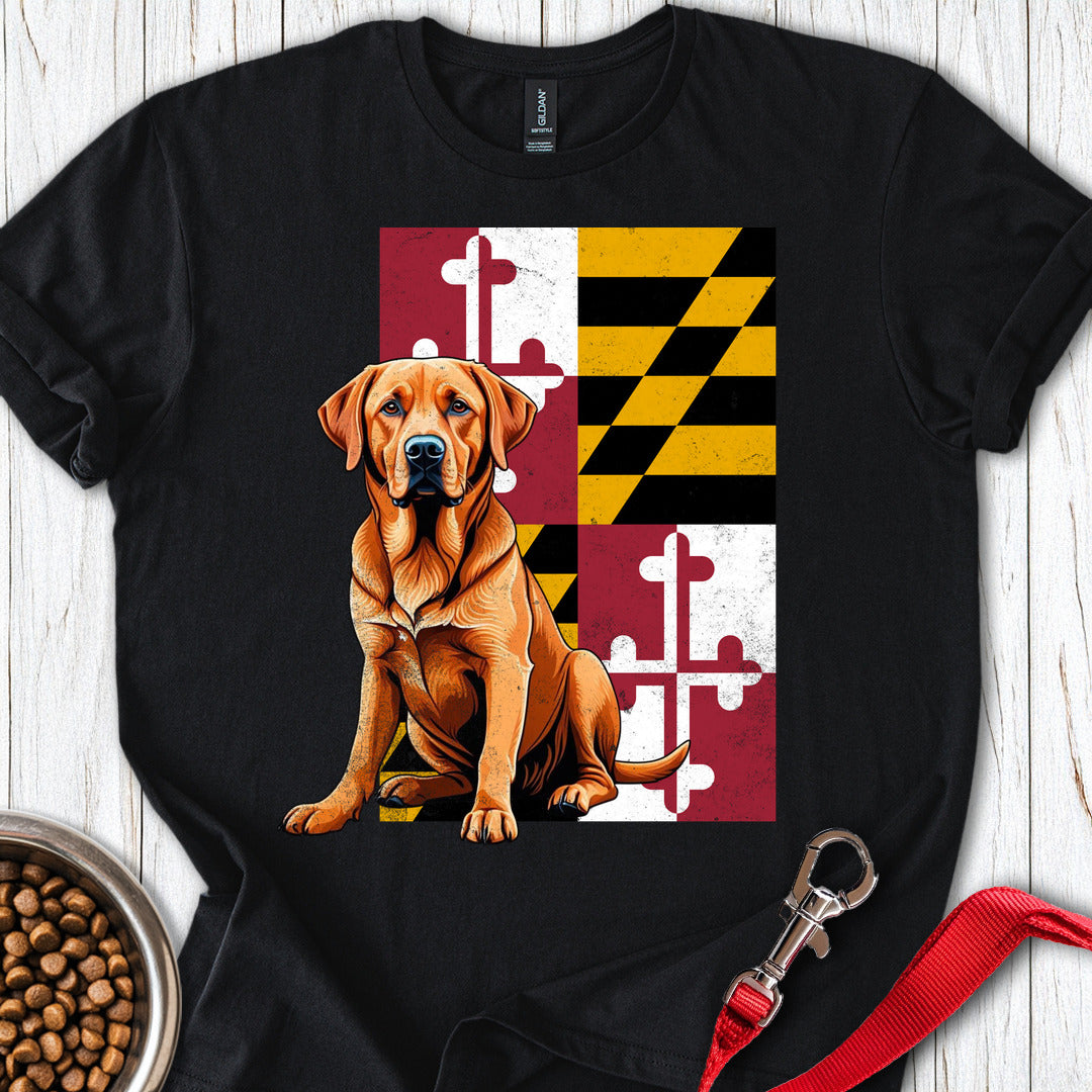 Fox Red Labrador Maryland Flag Black