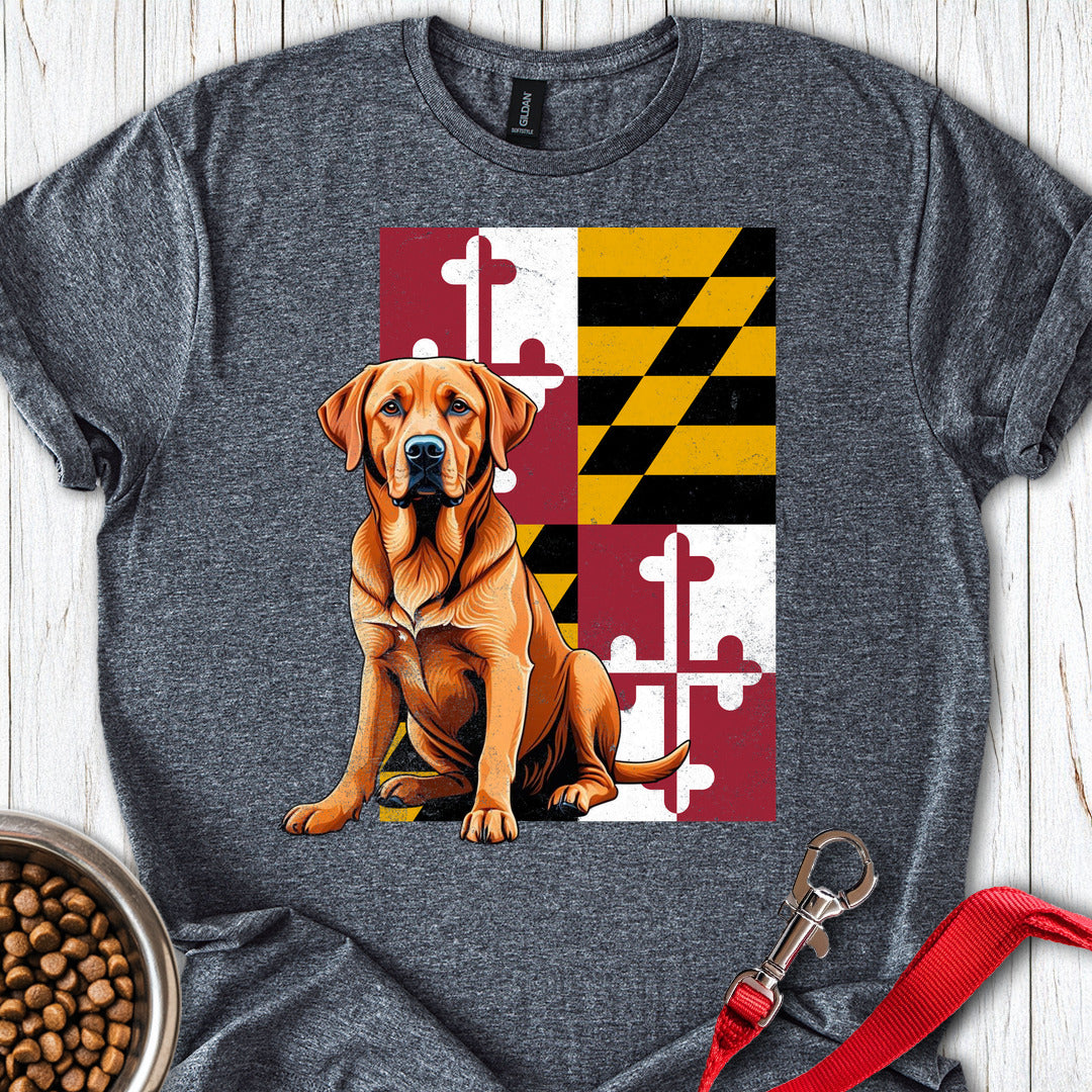 Fox Red Labrador Maryland Flag Dark Heather