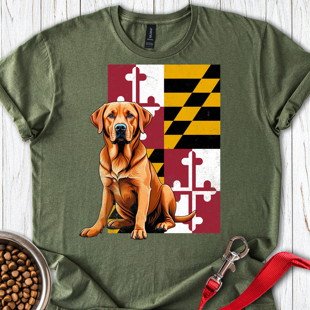 Fox Red Labrador Maryland Flag Military Green