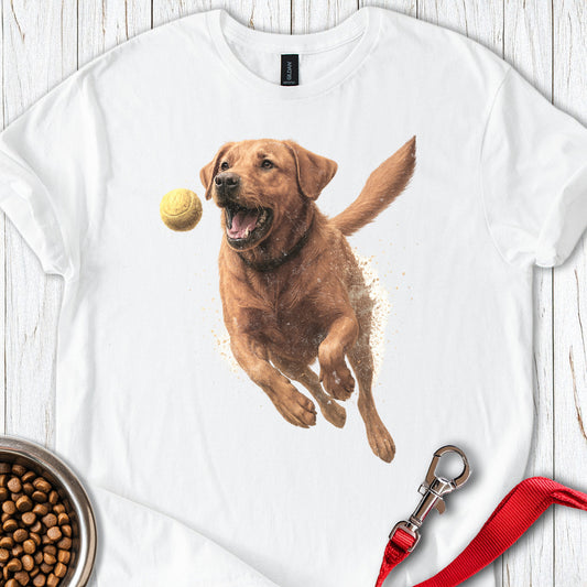 Fox Red Labrador Running Floral White