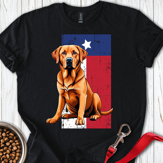 Fox Red Labrador Texas Flag Black