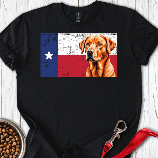 Fox Red Labrador Texas Flag Black
