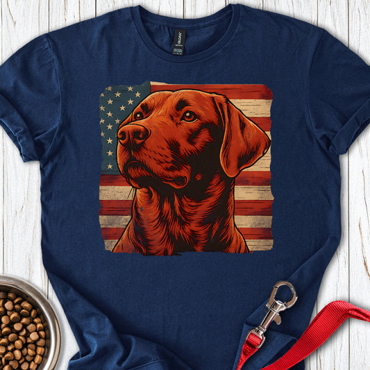Fox Red Labrador USA Flag Navy
