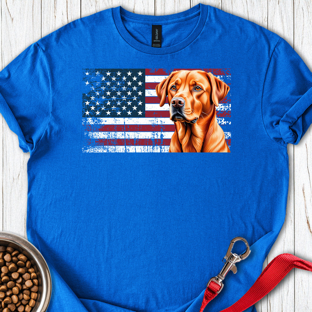 Fox Red Labrador USA Flag Royal