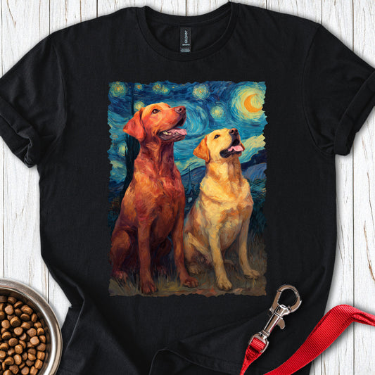 Fox Red & Yellow Labrador Starry Night Black