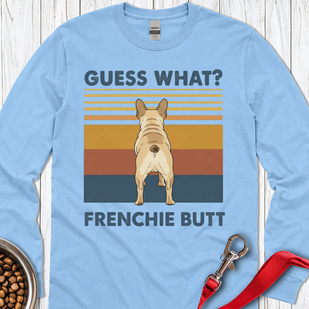 French Bulldog Butt Long Sleeve — Carolina Blue