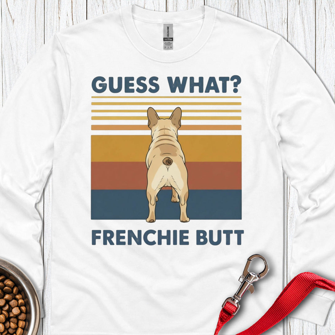 French Bulldog Butt Long Sleeve — White