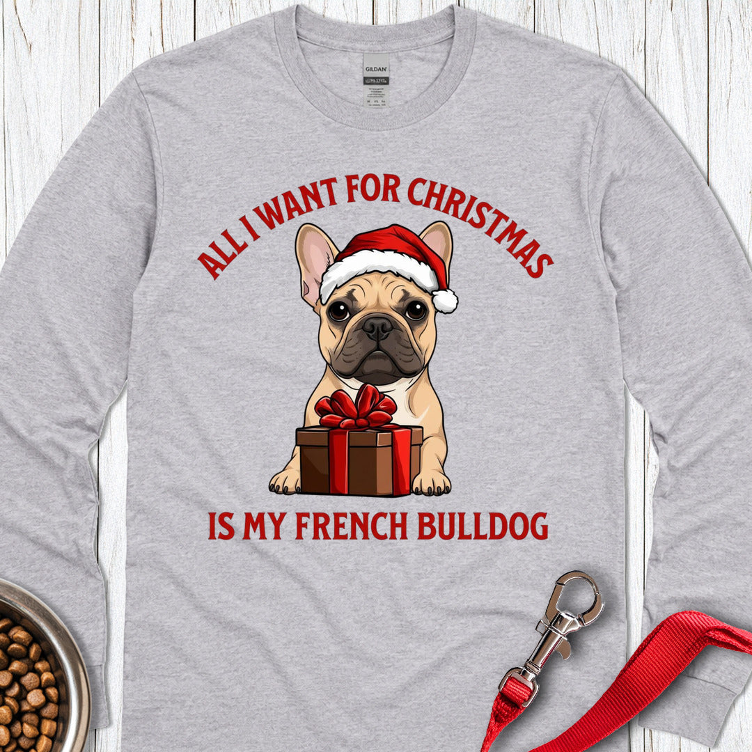French Bulldog Christmas Long Sleeve — Sport Grey