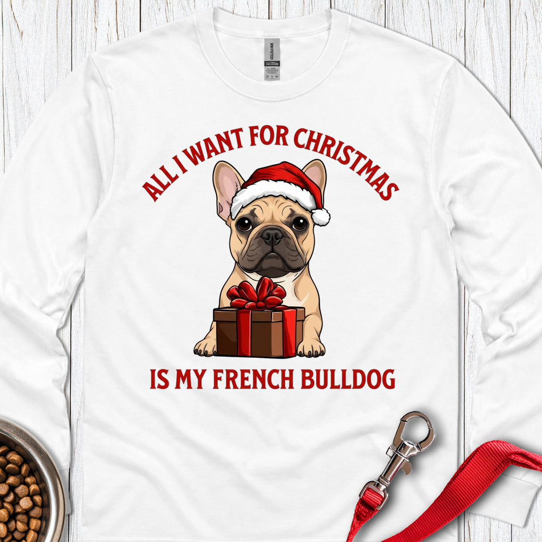 French Bulldog Christmas Long Sleeve — White
