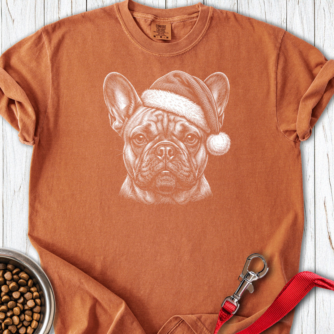 French Bulldog Christmas Santa Hat Premium Tee Yam