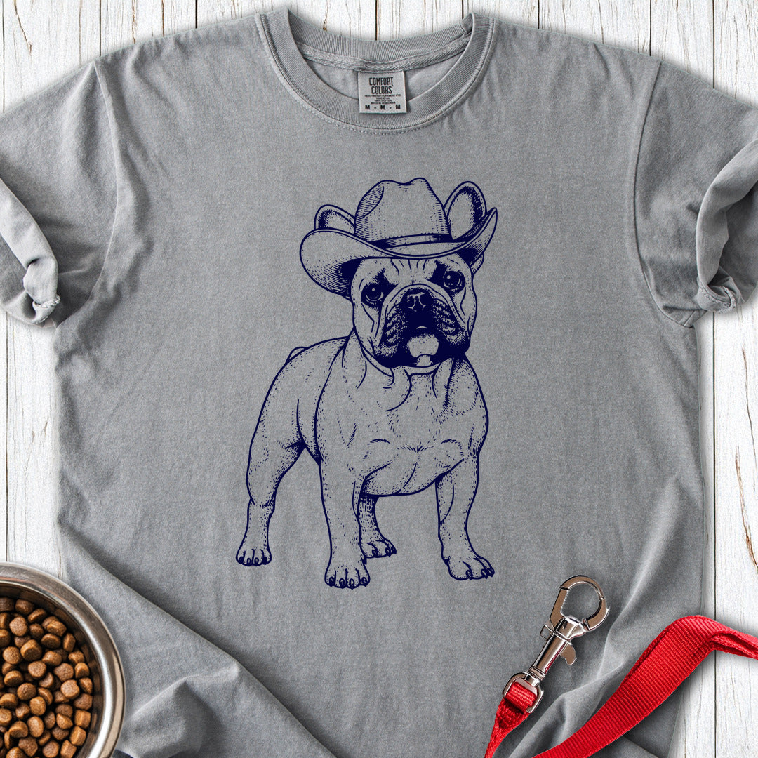 French Bulldog Cowboy Premium Tee Grey