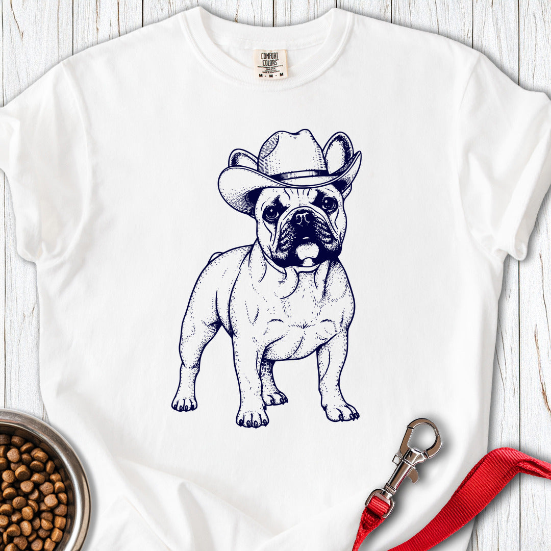 French Bulldog Cowboy Premium Tee White