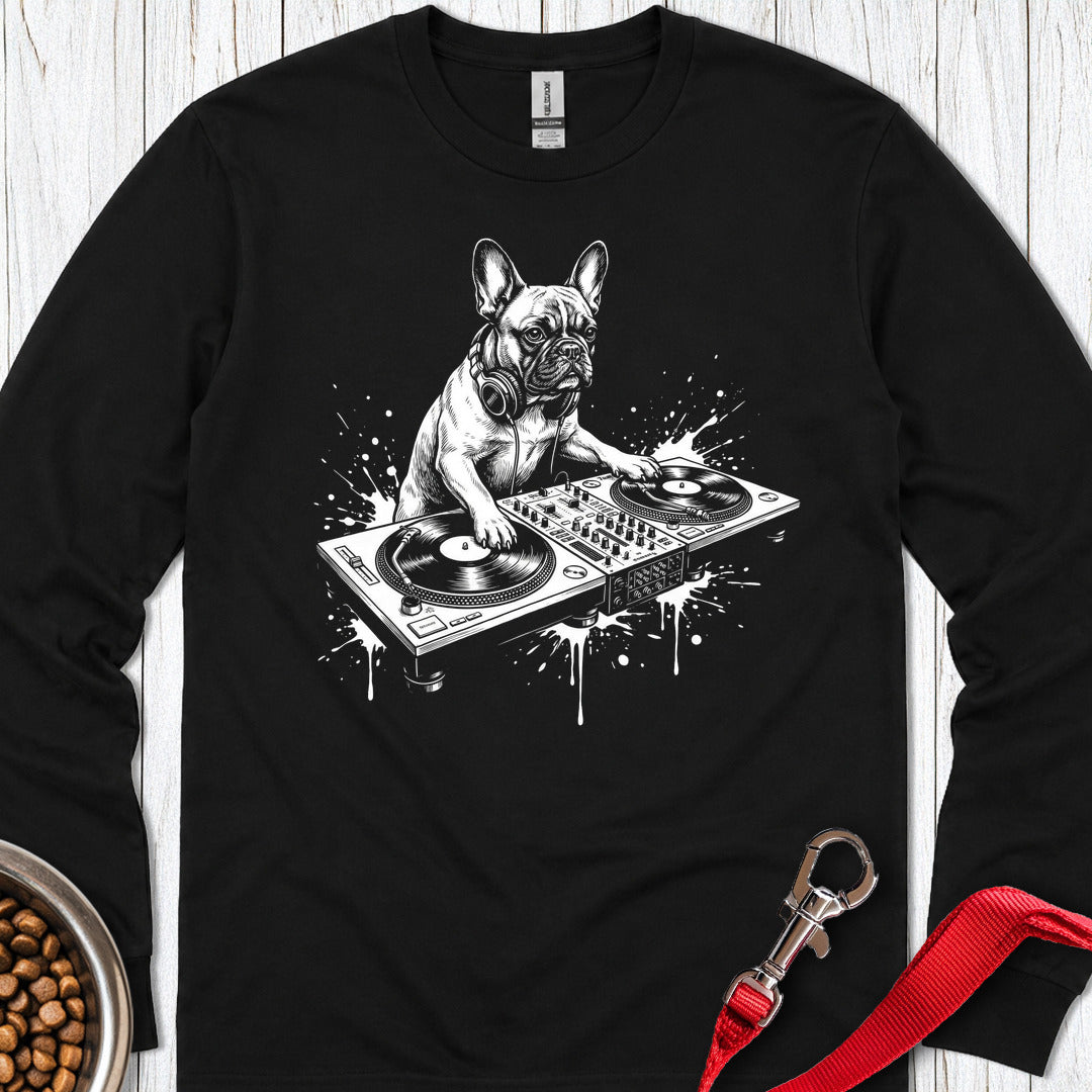 French Bulldog DJ Long Sleeve — Black