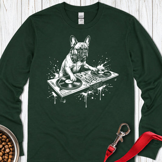 French Bulldog DJ Long Sleeve — Forest Green
