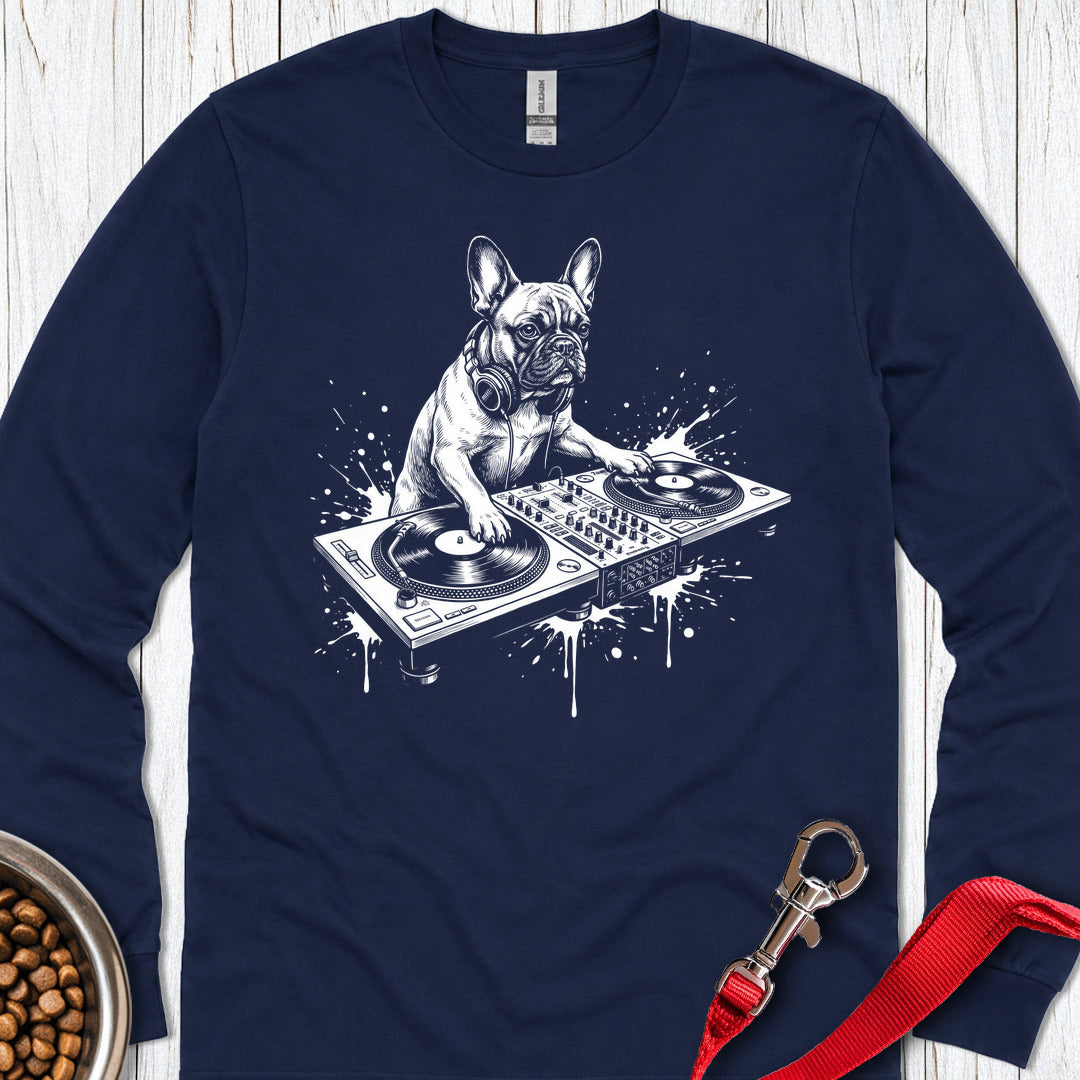 French Bulldog DJ Long Sleeve — Navy