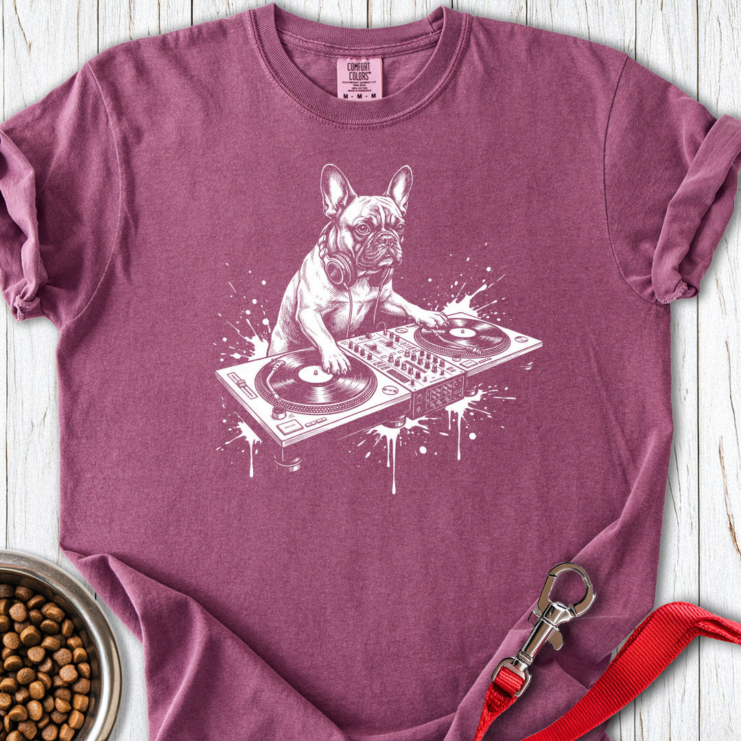 French Bulldog DJ Premium Tee — Berry