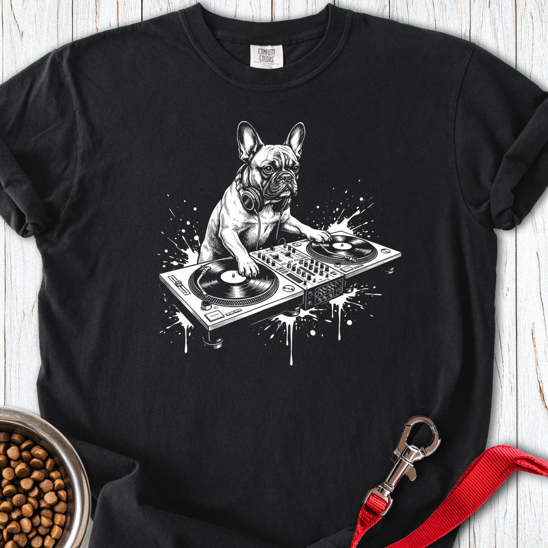 French Bulldog DJ Premium Tee — Black