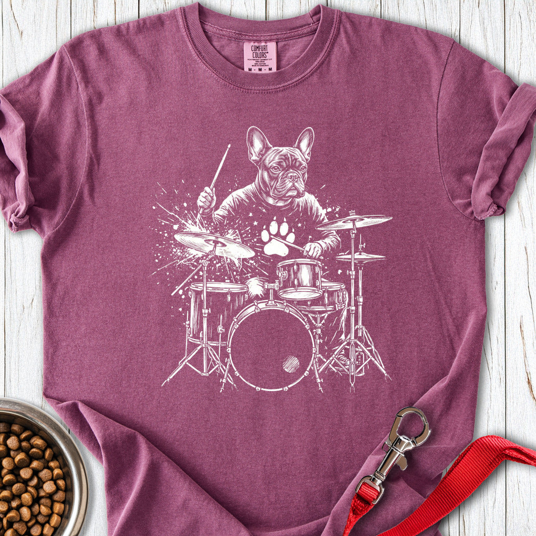French Bulldog Drummer Premium Tee Berry