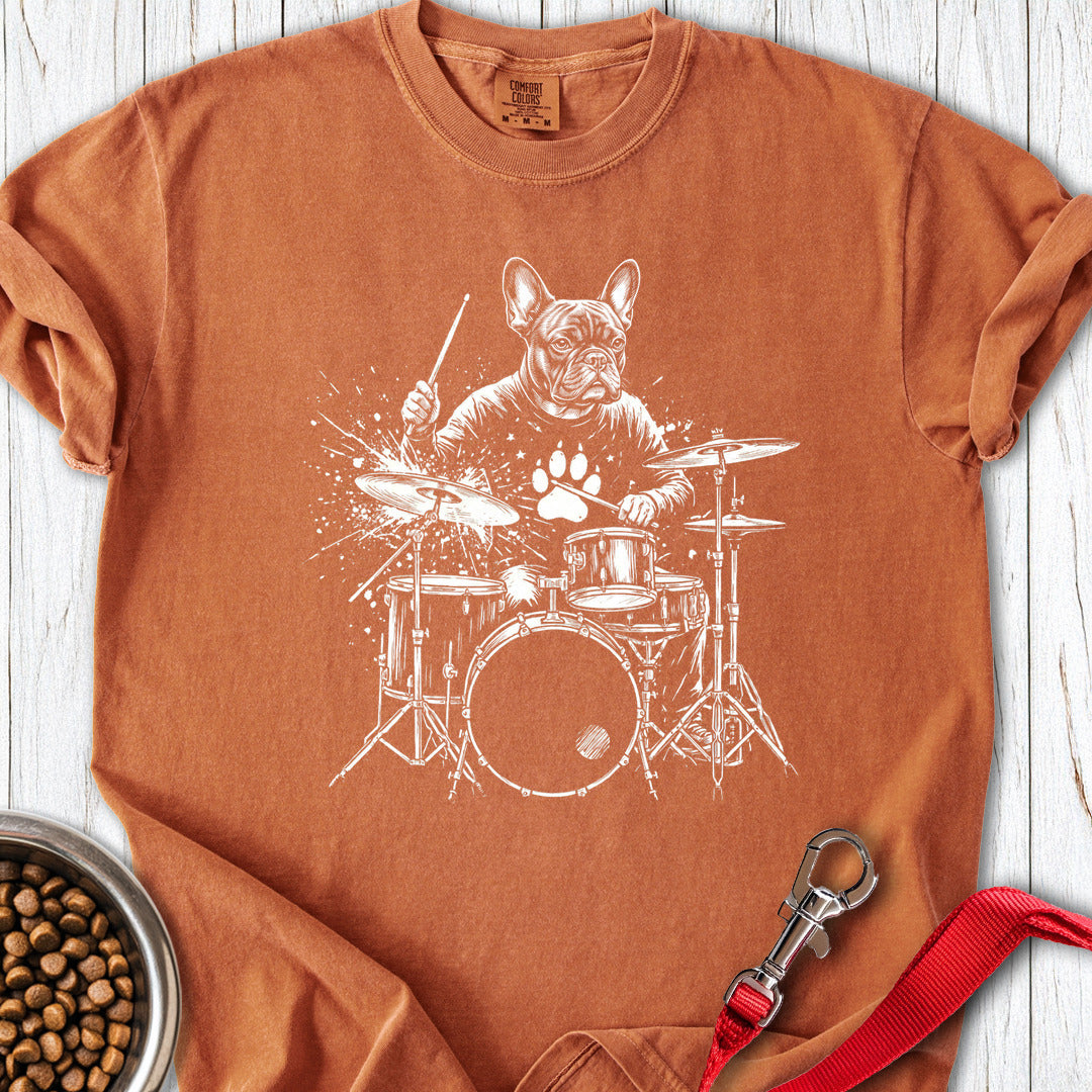 French Bulldog Drummer Premium Tee Yam
