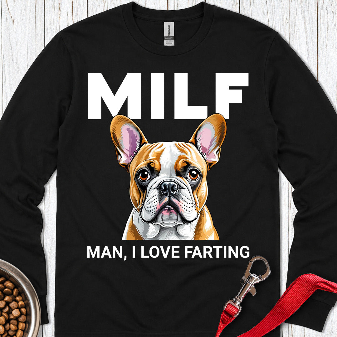 French Bulldog Fart Long Sleeve — Black