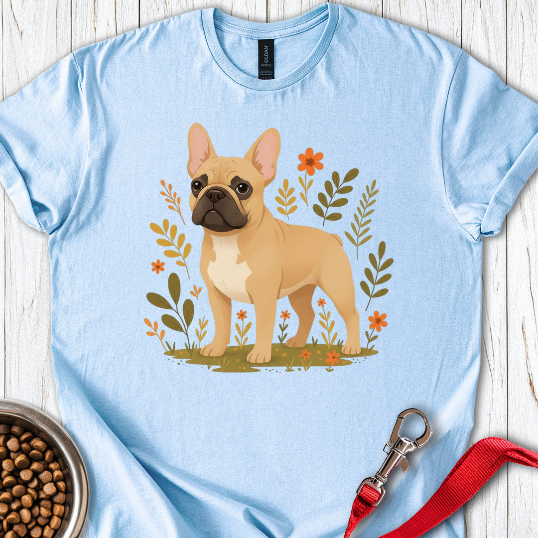 French Bulldog Flowers Light Blue