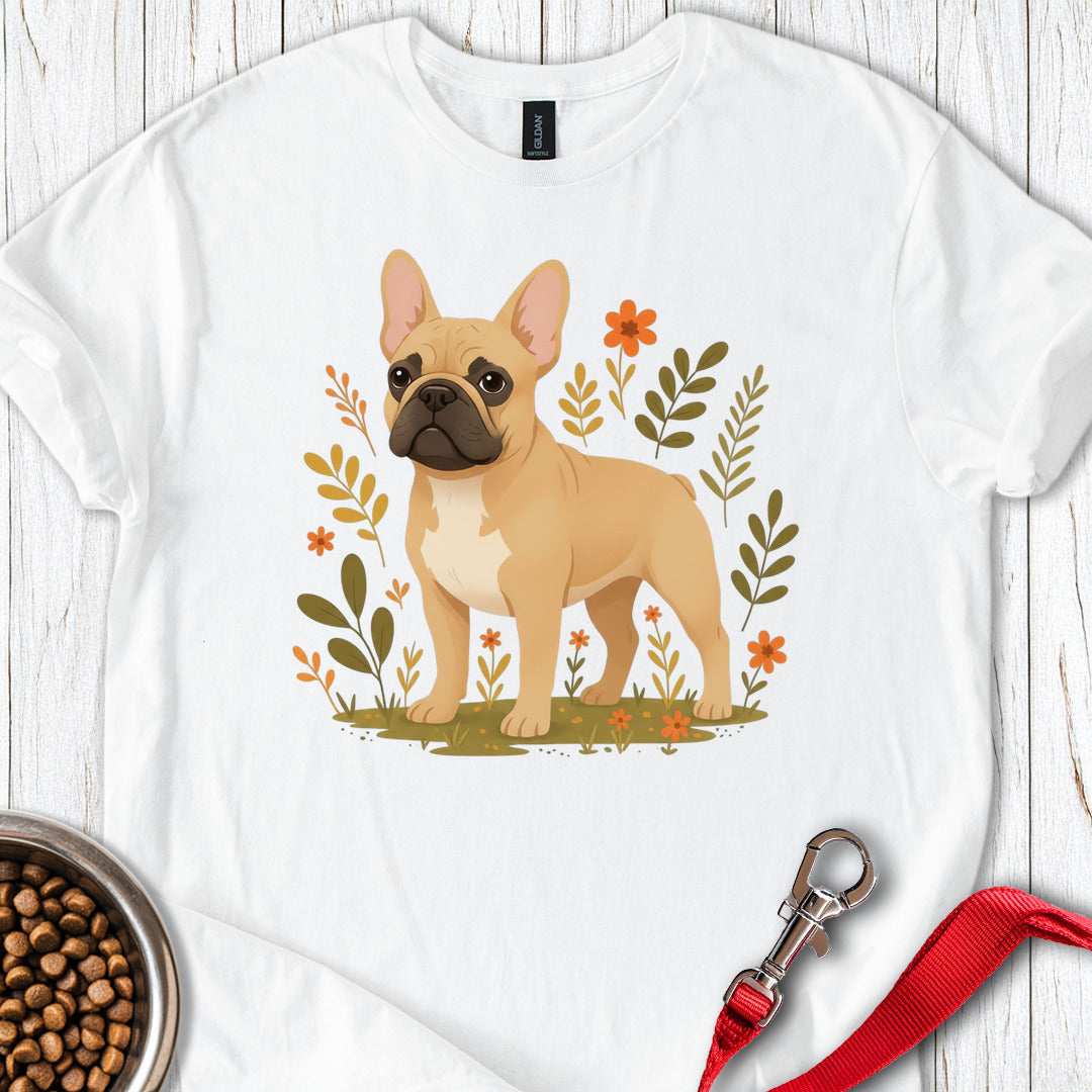French Bulldog Flowers White