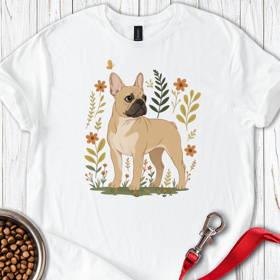 French Bulldog Flowers White