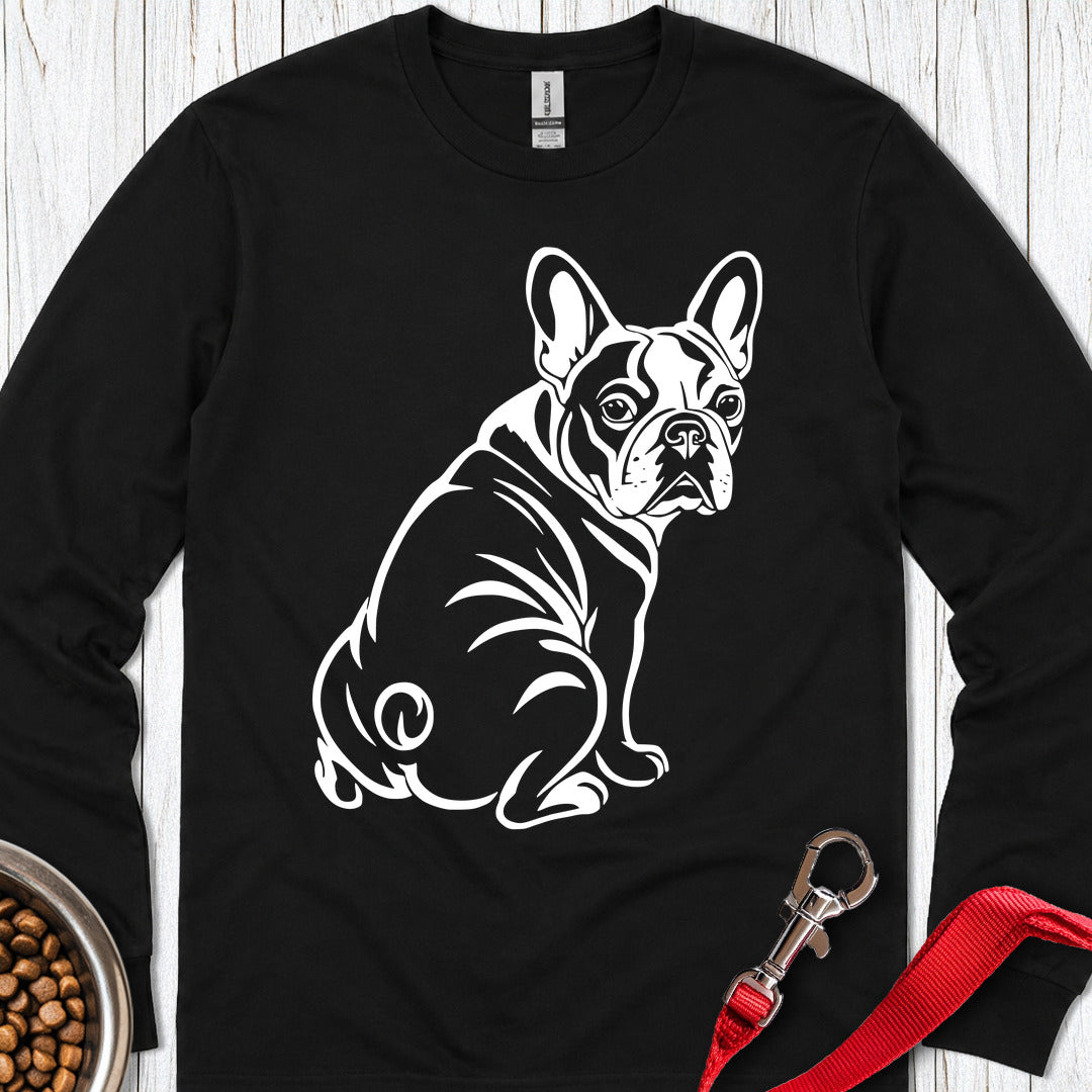 French Bulldog Graphic Long Sleeve — Black
