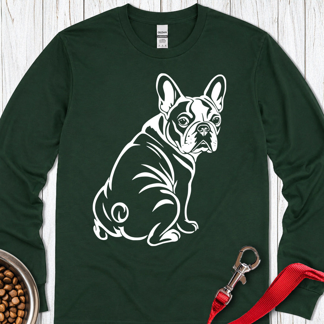 French Bulldog Graphic Long Sleeve — Forest Green