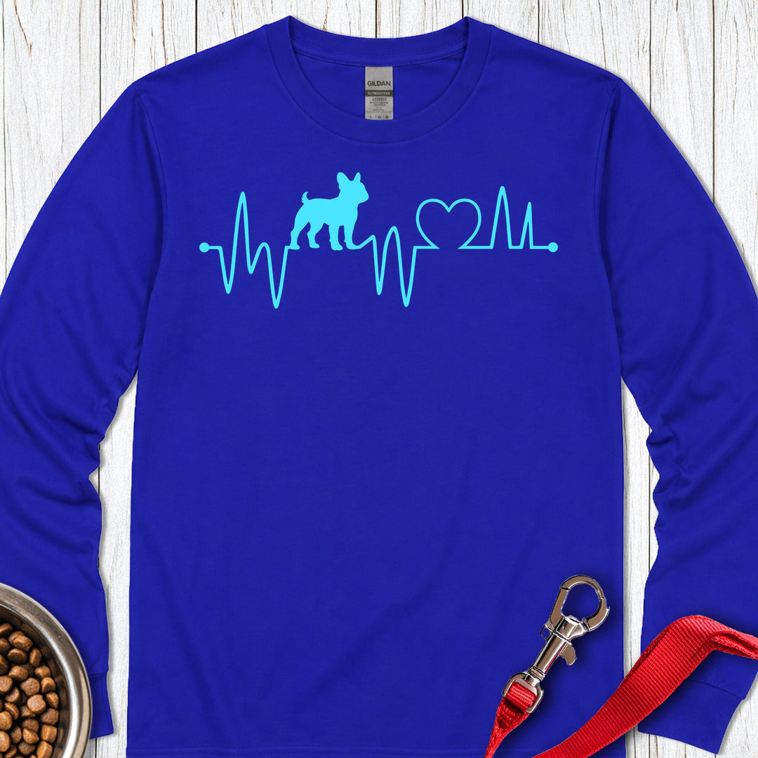French Bulldog Heartbeat Long Sleeve — Royal