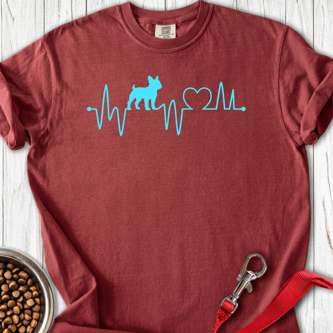 French Bulldog Heartbeat Premium Tee — Brick