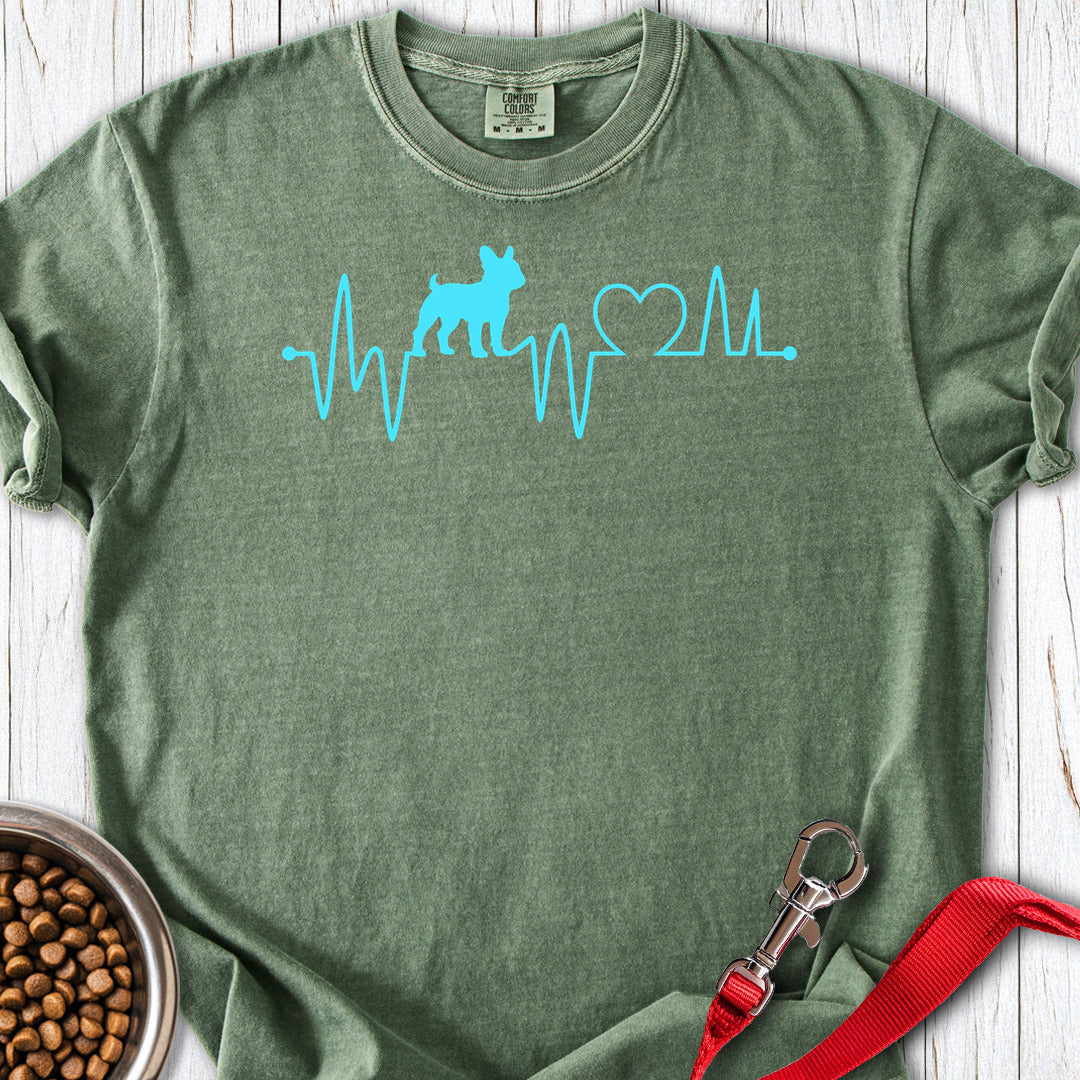 French Bulldog Heartbeat Premium Tee — Moss