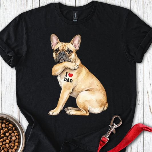 French Bulldog I Love Dad Black