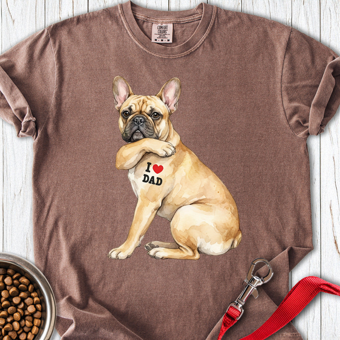 French Bulldog I Love Dad Premium Tee Espresso