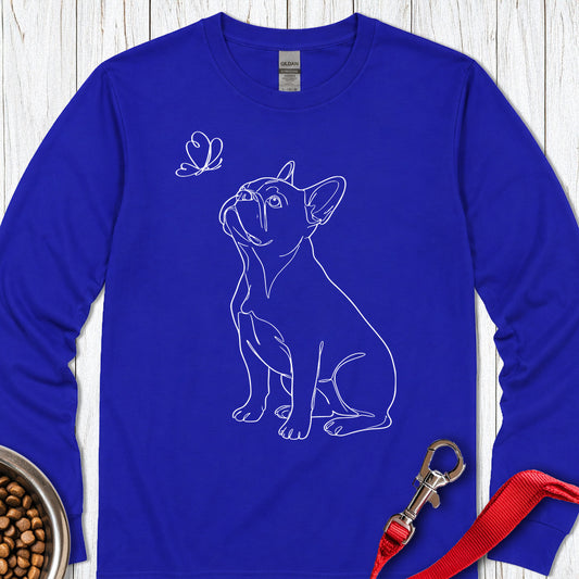 French Bulldog Line Art Long Sleeve — Royal